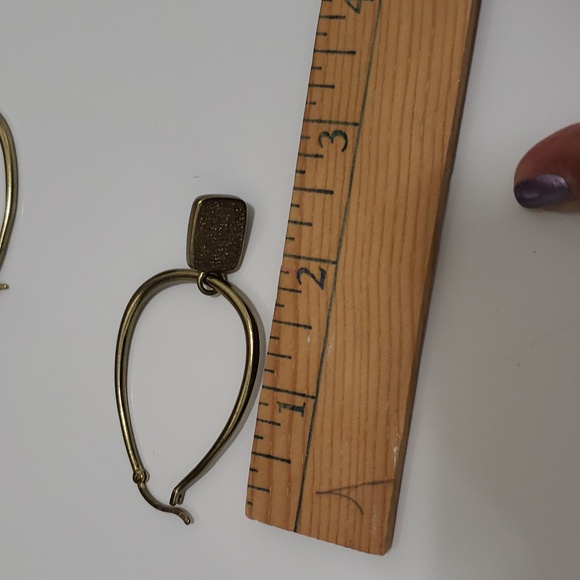 NWT Beautiful Banana Republic Genuine Labradorite Stone Hoop Earrings - Picture 5 of 6